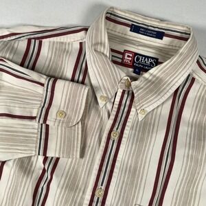 Chaps‎ Ralph Lauren Vintage Striped Button Down Shirt Long Sleeve Casual XL